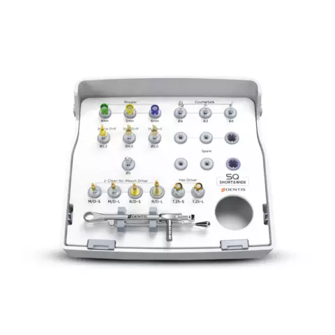 An image of a product called Dentis Short & Wide: Atrofiyalı Sümüklər üçün Cərrahi Kit